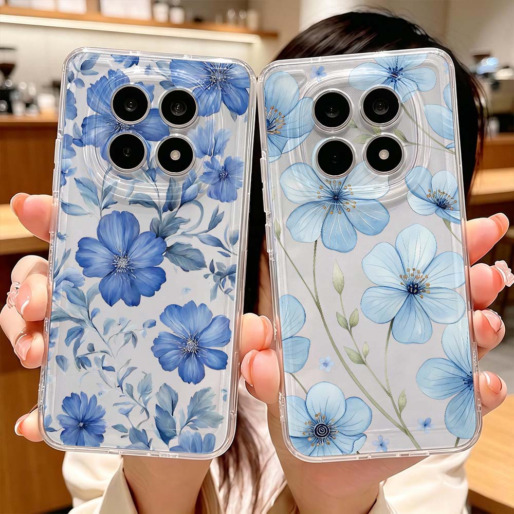 Blue Watercolor Floral Pattern - Xiaomi Poco X6 评论和价格