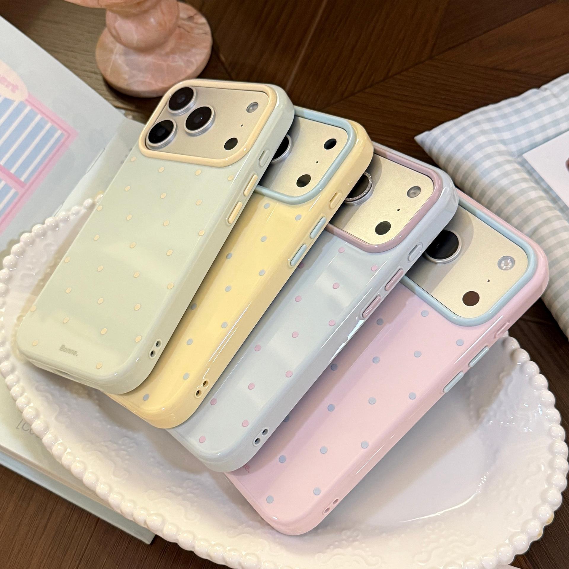 INS Korean Polka Dots Candy Co - Apple Iphone 15 Pro Max 评论和价格